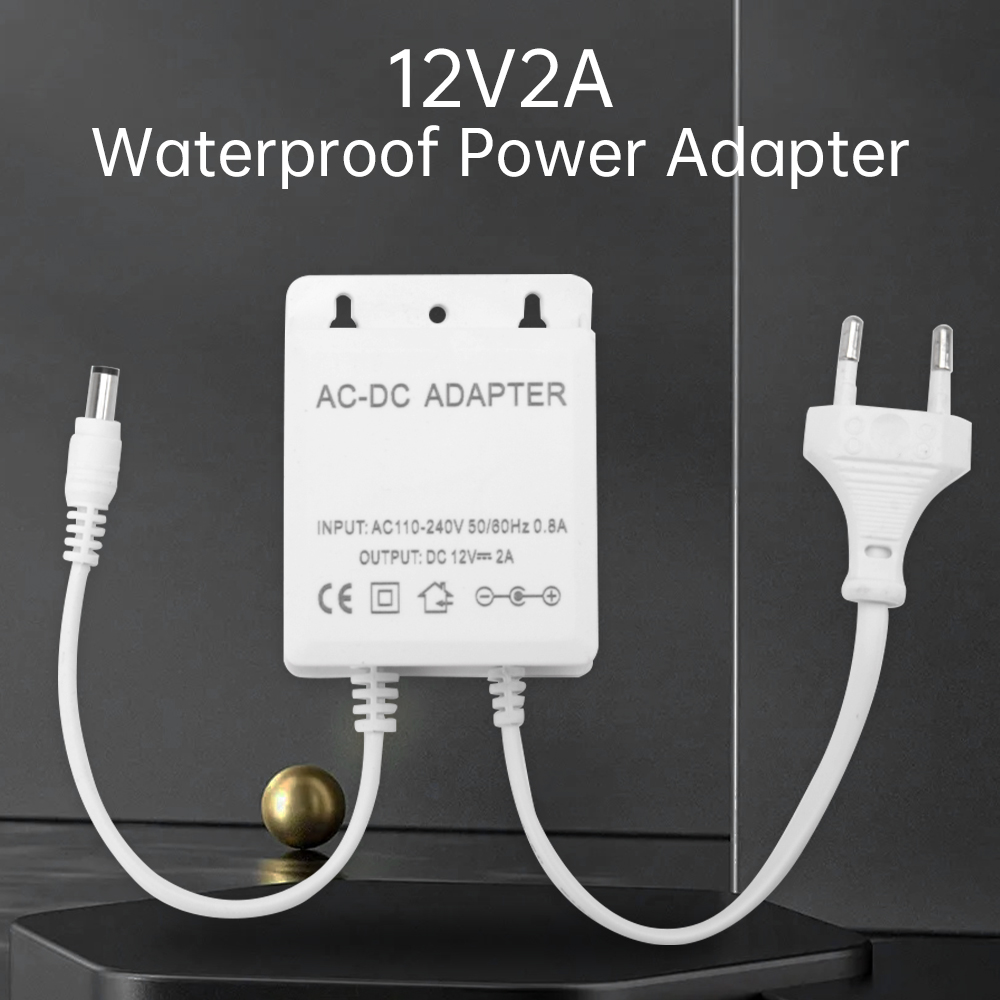 Outdoor Power Plug In - Adaptador de enchufe europeo DC12V 2A,