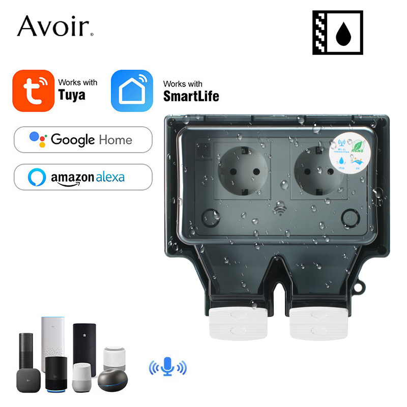 Outdoor Power Inlet Box - Tuya-enchufes eléctricos de pared Ip66, toma