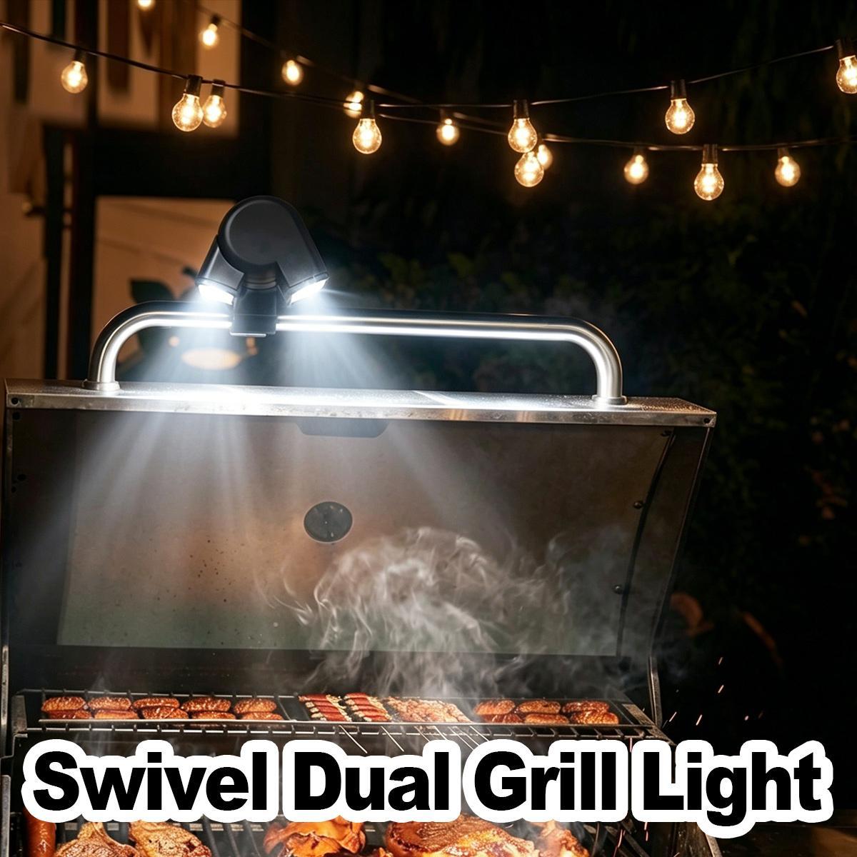 Outdoor Power Grill - Luz LED de doble cabezal para