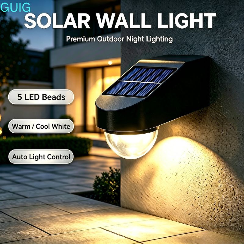 Outdoor Power Brush - Lámpara Solar de Pared con 5