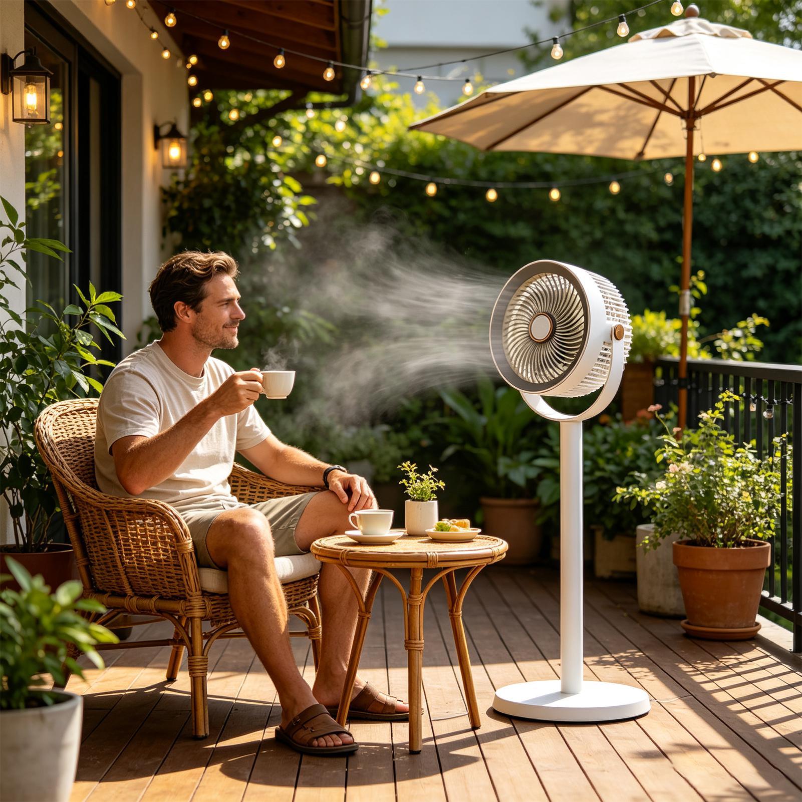 Outdoor Power Pedestal - Ventilador de pie recargable de 5