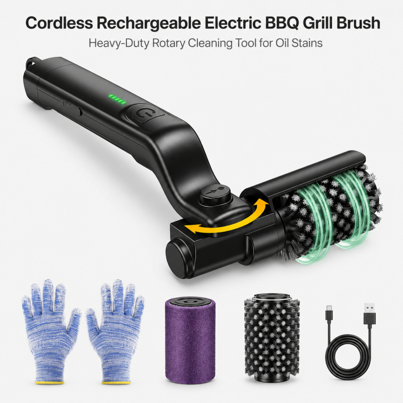 Outdoor Power Brush - Cepillo Eléctrico Inalámbrico Recargable para Parrilla