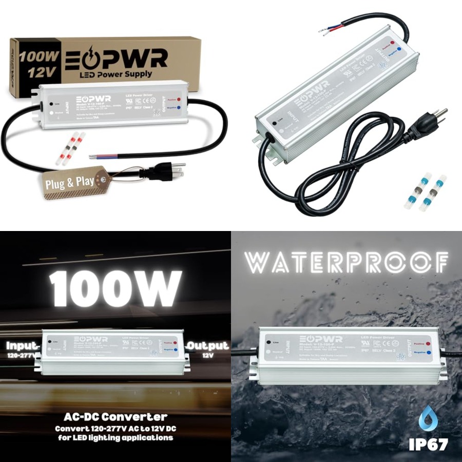 Outdoor Power Plug In - Controlador LED Impermeable IP67, Fuente de