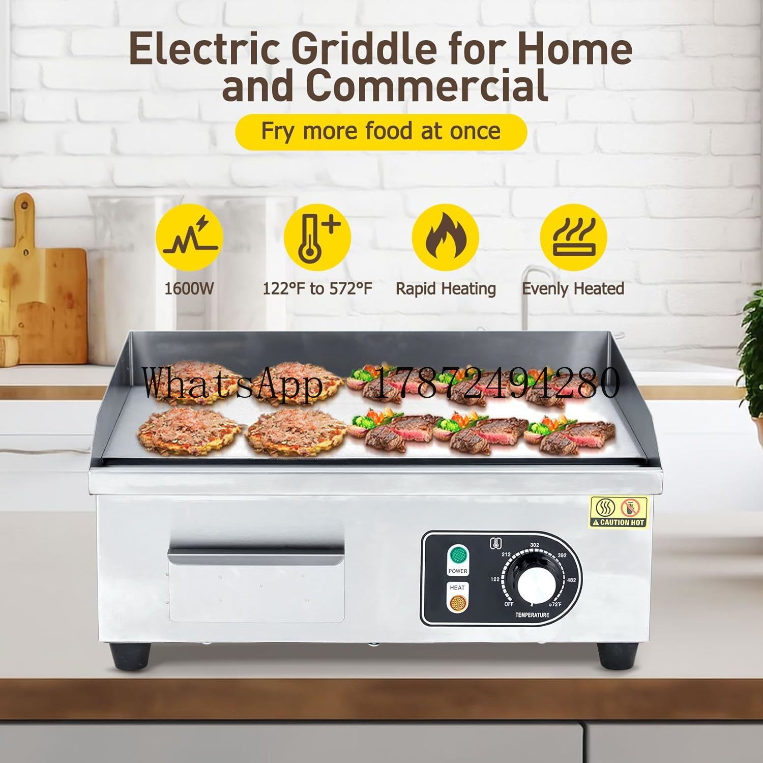 Outdoor Power Grill - Plancha eléctrica de 30 pulgadas para