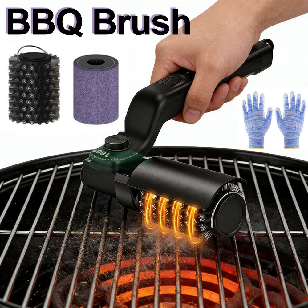 Outdoor Power Grill - Cepillo para parrilla eléctrica recargable, cepillo