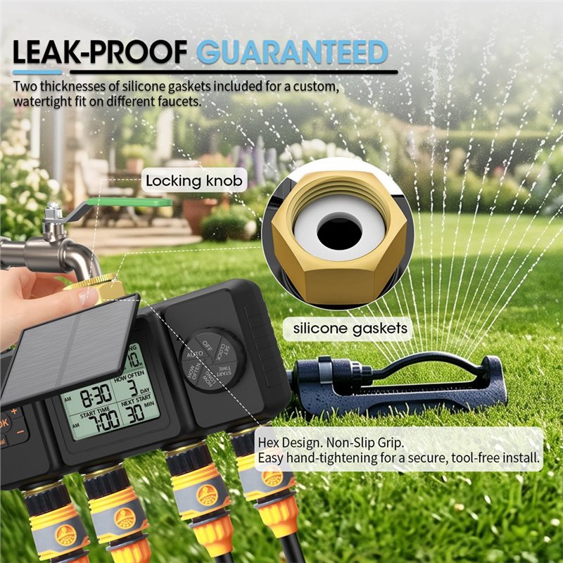 Temporizador de riego solar co - Power Zone Outdoor Timer reseña y precio