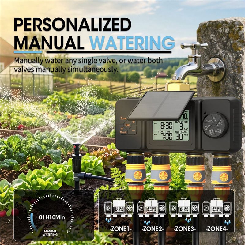 Temporizador de riego solar co - Power Zone Outdoor Timer reseña y precio