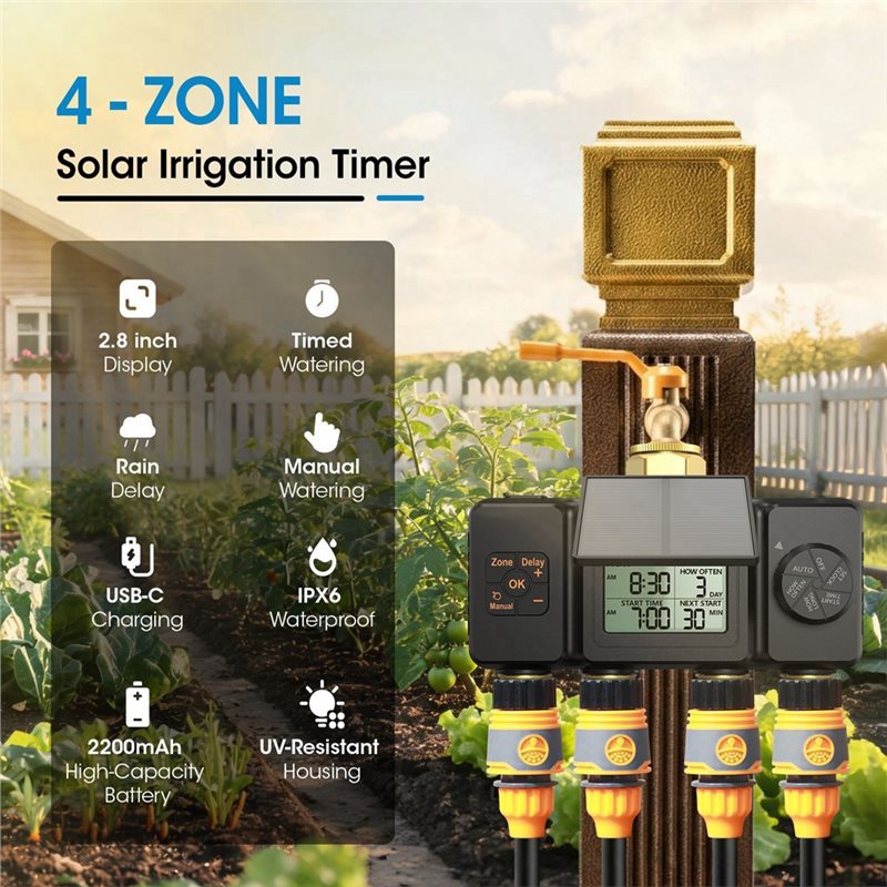 Temporizador de Riego Solar VE - Power Zone Outdoor Timer reseña y precio
