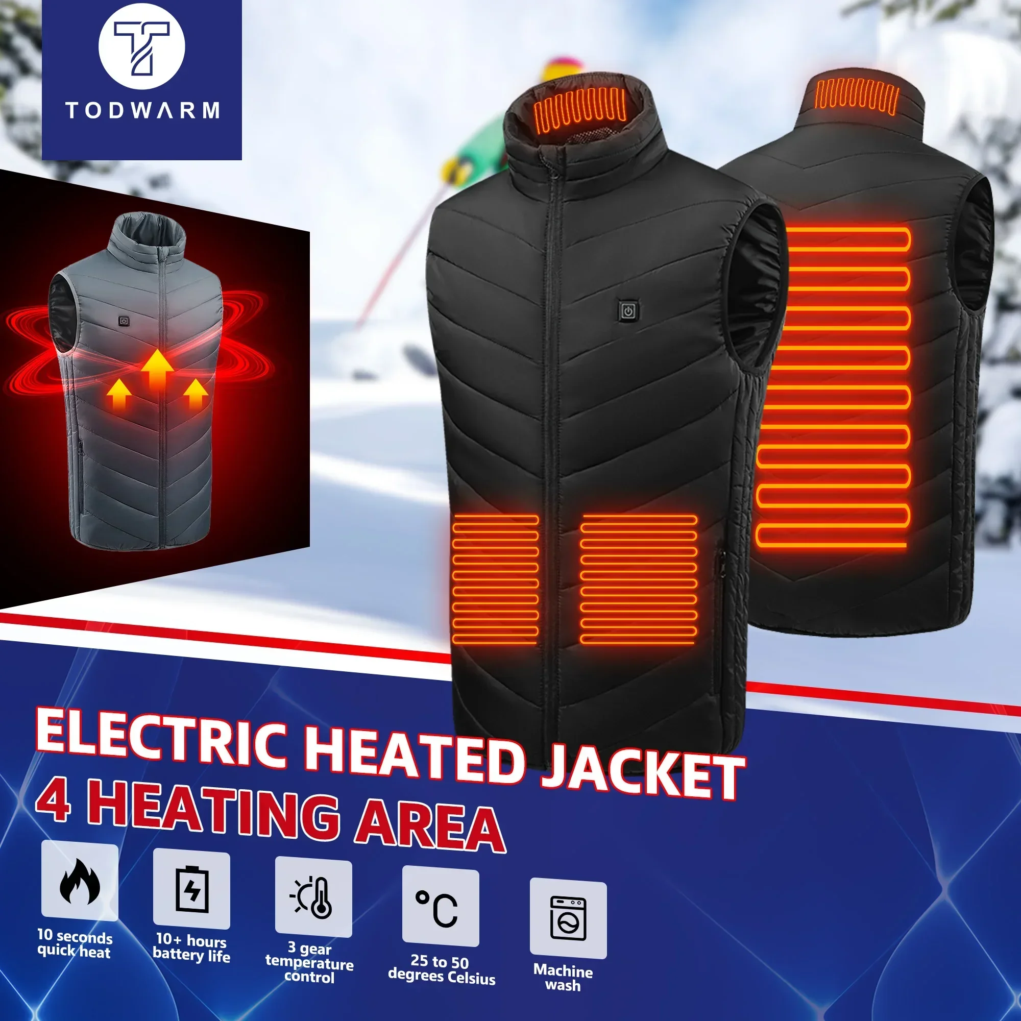 21 chaleco calefactable, chaqu - Outdoor Power Pedestal reseña y precio